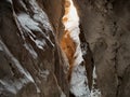 Saklikent Canyon or Ã¢â¬Åhidden cityÃ¢â¬Â in Turkish. Close-up of fragments of rocks of canyon. Saklikent National Park